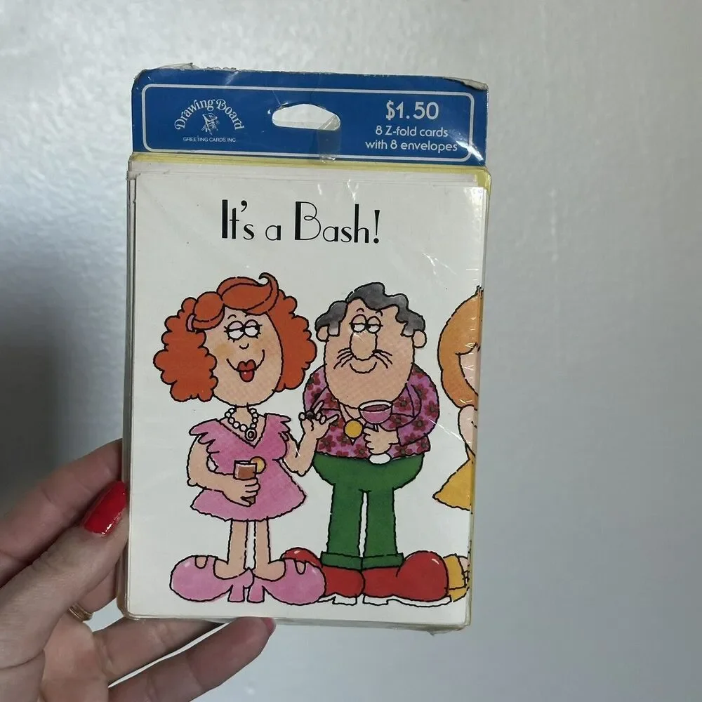 Vintage It’s A Bash Invitation Cards Set 80s Retro NEW
